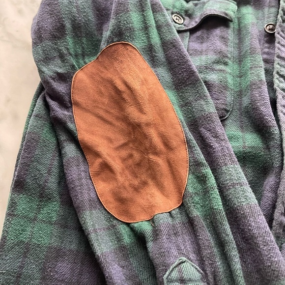 Ralph Lauren Rugby navy/green long sleeve button down flannel shirt, Size XS - Picture 4 of 5